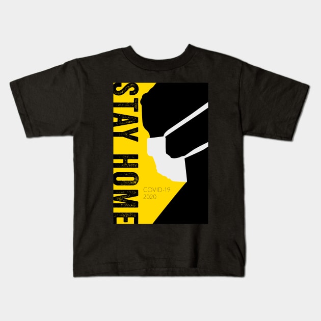 STAY HOME Kids T-Shirt by  magiccatto